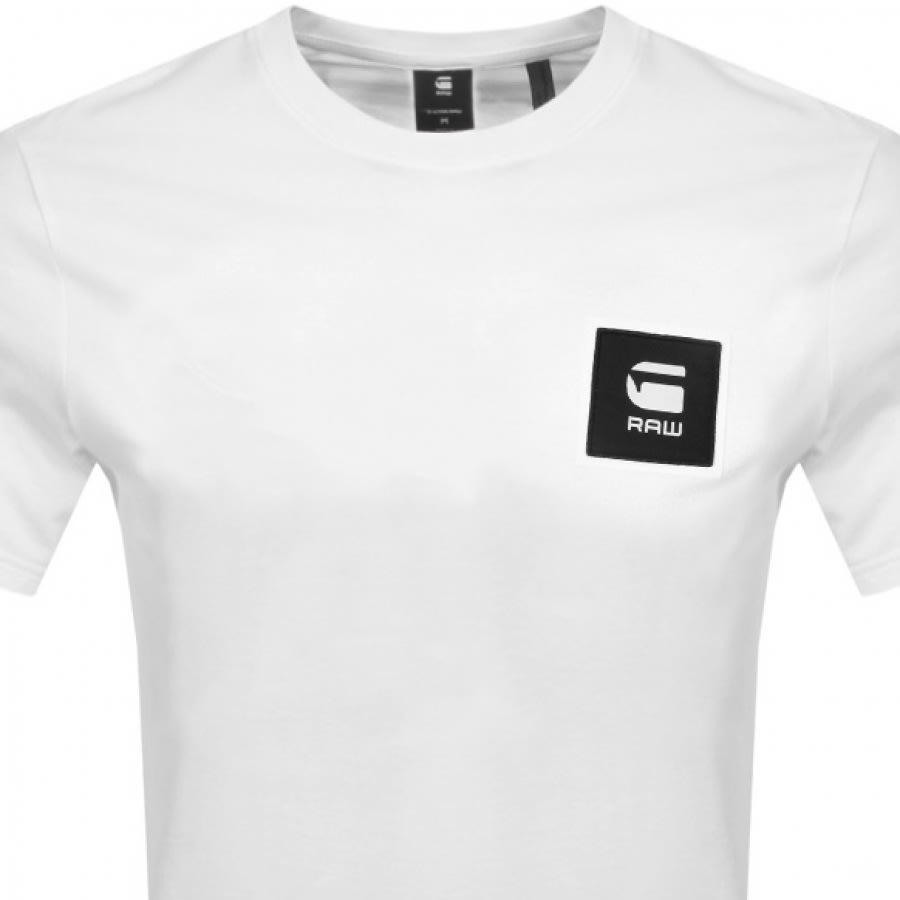 Alternative Image for ProductG Star Raw Badge Logo T Shirt White2